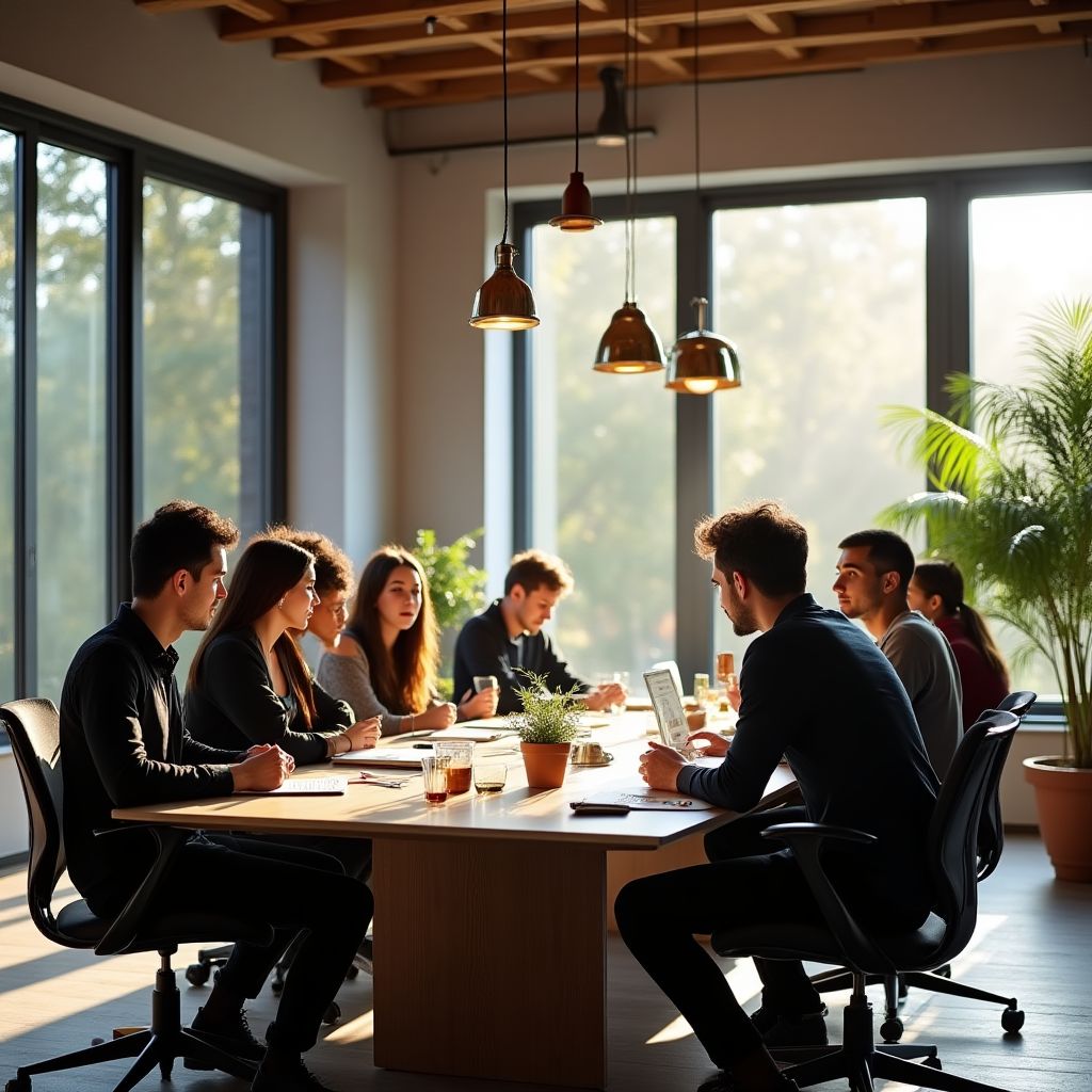 Equipo de diseño en reunión de planificación